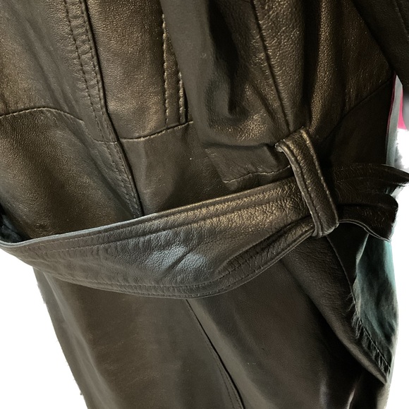Haggar 100% genuine leather trench coat - Picture 9 of 11